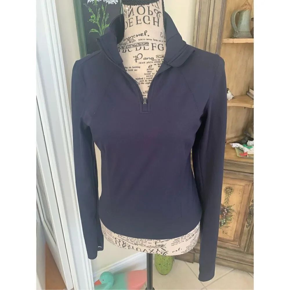 Yogalicious Pullover Navy 1/4 Zip Long Sleeve